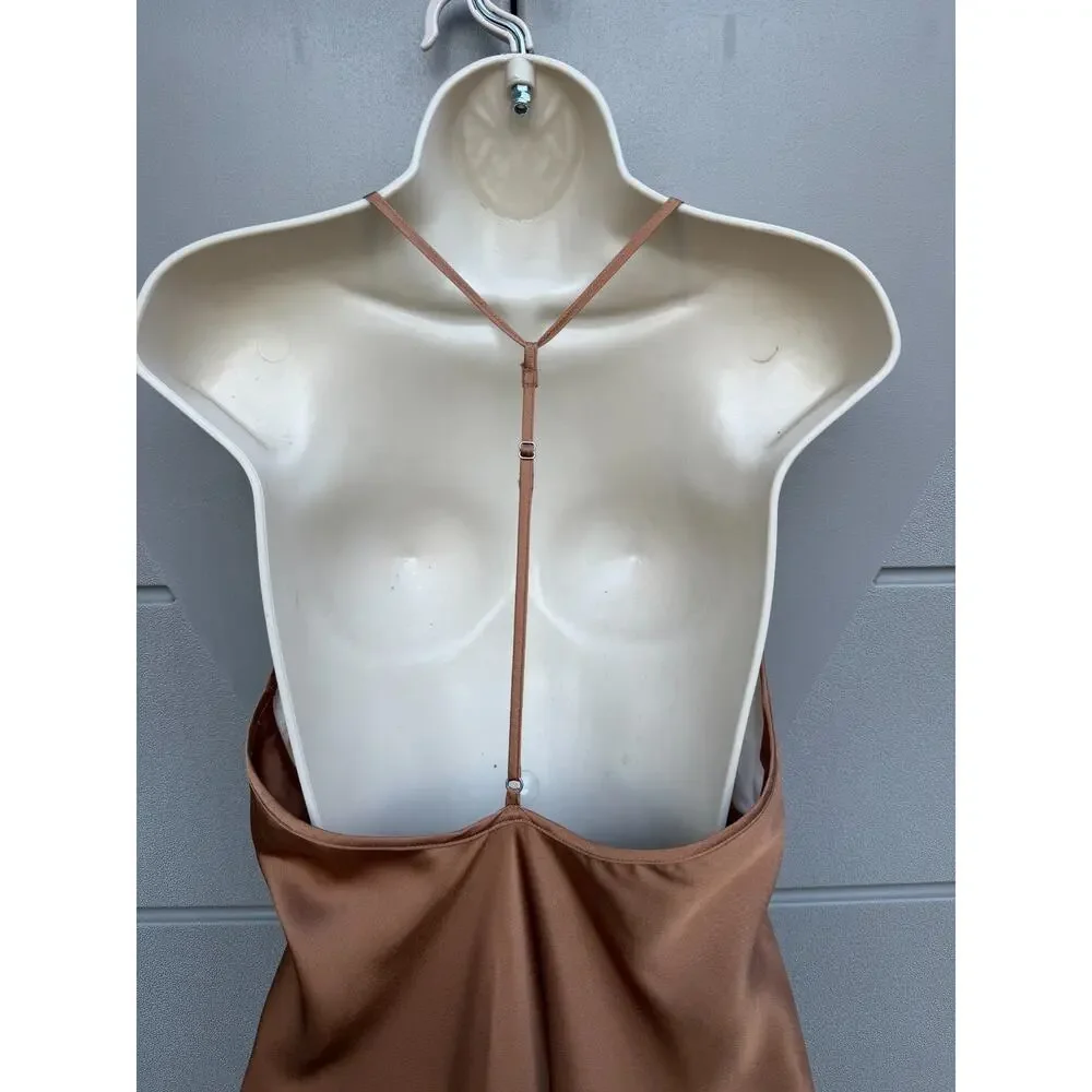 Abercrombie & Fitch Julia Two-Tone Satin Slip Maxi Dress Sz S Y2K Coquette Glam